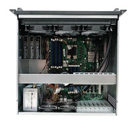 Casing Komputer Industrial Black Macase K443F ATX dengan Radiator, Port USB Depan, Dukungan Water Cooler 360, dan PCIe, Tersedia