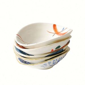 Vajilla de Cerámica Japonesa de Forma Irregular, Platos para Cena de Hotel, Tazón para Platos Fríos Pintado a Mano - Product Image 1