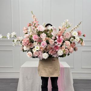 New Design Artificial Wedding Aisle <b>Flowers</b> Backdrop Runner <b>Silk</b> Cloth-Eco-Friendly Customizable Colors for Easter Halloween - Product Image 1