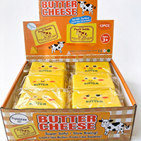 Jouet Squishy en PU en forme de bloc de lait, de beurre ou de fromage, à expression de dessin animé, doux, à rebond lent, anti-stress, à presser, jouet de décompression