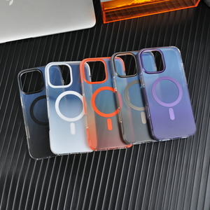 IMD Gradient Couleur Translucide Magnétique Robuste Téléphone étui pour <span class=keywords><strong>iphone</strong></span> 15 14 <span class=keywords><strong>13</strong></span> Pro Max Doux PC + TPU + TPE Anti-chute Couverture Rigide - Product Image 6