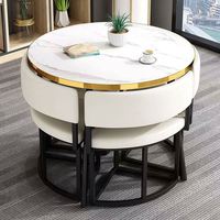 Ensemble table et chaises de salle à manger de style nordique moderne, design rond durable pour appartement, balcon, usage occasionnel