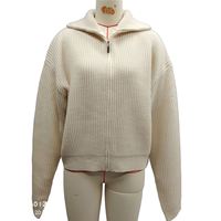 Pull uni pour femme 2026, design à col châle, fermeture éclair, cardigan en tricot décontracté pour femme, manteau pour femme, nouveau design, service OEM