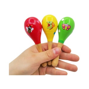 Maracas en bois, instrument de musique pour enfants, jouet éducatif pour enfants de 2 à 4 ans, design coloré, style aléatoire - Product Image 5