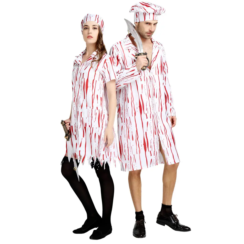 Halloween Tv En Film Kostuum Horror Mannelijke Chef Cosplay Kostuums Witte Fancy Duivel Outfit Voor Mannen