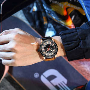 Reloj Deportivo de Lujo para Hombre con Movimiento de Cuarzo, Caja de Aleación, Correa de Cuero, Resistente al Agua y con Calendario - Product Image 2