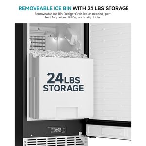 Euhomey Under Counter Ice Maker 100 Lbs Day Stainless Steel Commercial Ice Machine With Drain Pump Auto Cleaning <b>Timer</b> - Product Image 3