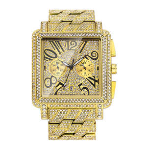 Nouvelle montre numérique multifonction étanche en moissanite et diamants, style hip-hop, avec cadran carré rotatif, collection 2026 - Product Image 2