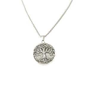 Collana con Ciondolo Albero della Vita Vichingo Norreno Vintage WZU125, Amuleto Runico Yggdrasil, Gioielli Mitologia Nordica <span class=keywords><strong>per</strong></span> Uomini <span class=keywords><strong>e</strong></span> Donne, Regalo - Product Image 3