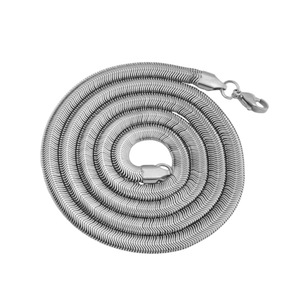Wholesale Stainless Steel Flat Snake <b>Chain</b> Necklace 3MM 4MM 5MM 6MM <b>Titanium</b> Steel Hollow Soft Herringbone <b>Chain</b> Unisex - Product Image 5