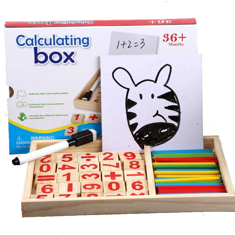 Kids Children Wooden Montessori Math Counter Learning Set Material for Educational toys Kit