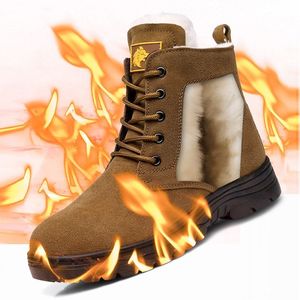 Botas de Nieve para Hombre, Color Caqui, Forradas de Lana, Impermeables, Cálidas, de Caña Alta, para Senderismo al Aire Libre - Product Image 1