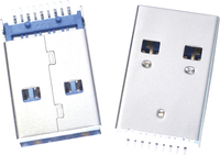 Connecteur de données USB 3.0 vertical SMT mâle/femelle 9 broches, 6 broches, 4 broches, avec borne de soudure en cuivre phosphoreux plaqué or pour PCB