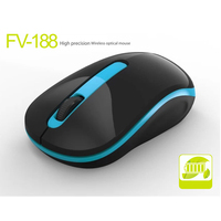 Mouse Nirkabel Mini Multimedia Portabel Best Seller FV-188 2.4GHz Antarmuka USB LED Backlit untuk Kantor & Gaming