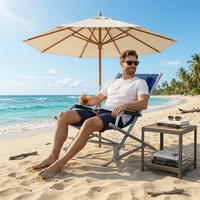 Chaise pliante de camping avec appui-tête intégré, portable, multicolore, pour hôtel et jardin