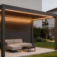 Pergola rétractable de haute qualité, système de toit à lamelles imperméable, kits de pergola de jardin, pergola bioclimatique en aluminium