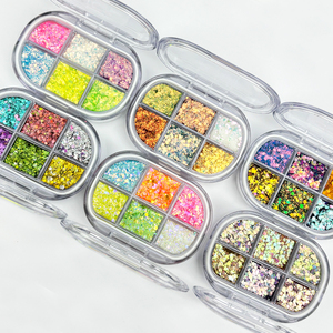 Set de Lentejuelas Brillantes Cosméticas con Logotipo Personalizado MLM, Lentejuelas Holográficas Gruesas para Maquillaje de Rostro, Cuerpo y Ojos, Decoración de Uñas para Fiestas y Festivales - Product Image 1