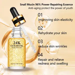 Gold Foil Anti Wrinkle Serum Pure Nano Collagen Hyaluronic Acid Moisturizing Anti Aging Serum For Face 24 K Gold Face Serum