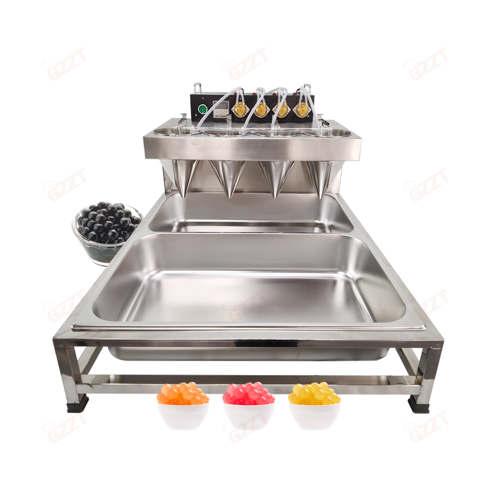 Small 4 Head Popping Boba Bubble Making Machine Juice Pearl Popping Boba Making Machine Automatic Loading Popping Boba Machine
