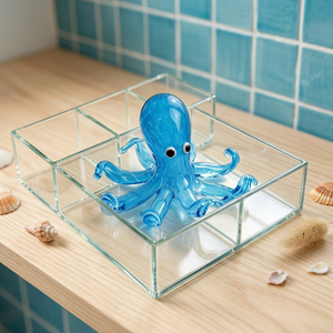 Figura de Pulpo de Cristal Hecha a Mano, Criatura Marina Azul, Decoración para Bodas y Bautizos, Adorno Moderno para Mesa, Decoración para el Hogar con Forma de Aves - Product Image 5