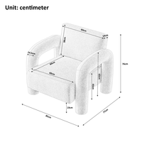 Furnistyle Canapé moderne en tissu velours blanc de 34 pouces avec oreiller de soutien pour villas