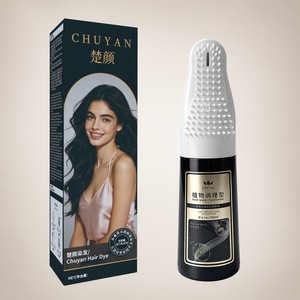 Tinte para el Cabello Negro Intenso a Base de Plantas con Aplicador de Peine y Cepillo, OEM Herbal - Product Image 1