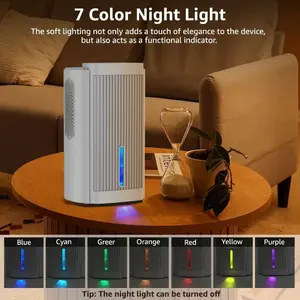 Alat rumah tangga 220v dalam ruangan, Dehumidifier pintar multifungsi LED 7 warna untuk penggunaan rumahan