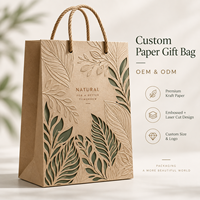 Sac cadeau en carton recyclé avec poignée en corde de coton, motif artistique découpé au laser avec relief veineux pour emballage cadeau et artisanat