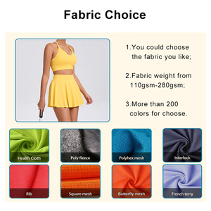 Vestido de Tenis de Alta Calidad para Mujer, Personalizado, con Cintura Delantera, para Yoga, Gimnasio, Ejercicio, Plisado, Transpirable, Cuello Redondo - Product Image 4