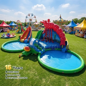 <span class=keywords><strong>Parc</strong></span> <span class=keywords><strong>aquatique</strong></span> gonflable géant certifié CE pour la location commerciale, toboggan <span class=keywords><strong>aquatique</strong></span> en PVC pour tous les âges, combo piscine et zone de jeux aquatiques - Product Image 2