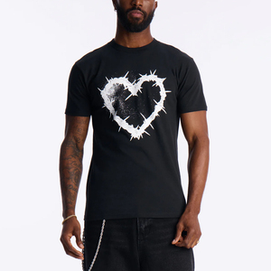 เสื้อยืดแขนสั้นผ้าฝ้าย 100% คุณภาพสูงแบบกำหนดเองสำหรับผู้ชาย - Product Image 1