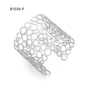 Amy Amy Fashion <b>Cuff</b> <b>Bracelet</b> B1036 <b>Silver</b> Plated Alloy Women's Trendy Party Jewelry - Product Image 1