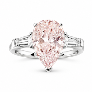 Anello con zircone a forma di pera rosa per donna, elegante gioiello da dito per matrimoni e feste - Product Image 1