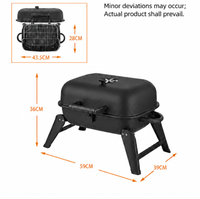 Barbecue pliant au charbon de bois, barbecue extérieur en fonte nitrurée non revêtue, écologique, pour le camping et les pique-niques