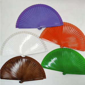 Abanicos De Madera Plegables Personalizables De 23Cm De Pequeña Cantidad Color Sólido Con Ventilador De Mano Abanico De Madera Lacado De España - Product Image 2