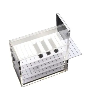 Organizador de cílios, caixa de cílios de acrílico com 5 camadas para organizar cílios, maquiagem, caixa de azulejo