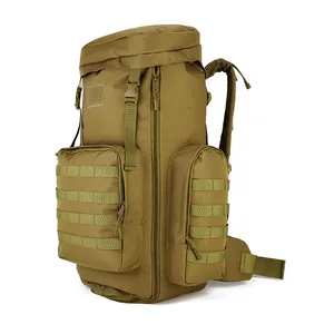 Aangepaste Hoge Kwaliteit Grote Camo Molle Waterdichte Jacht Outdoor Wandelen Nylon Opvouwbare Tactische Rugzak Beste Wandelrugzak 80l