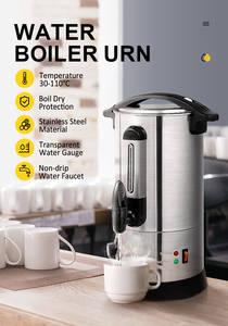 Cafetière à percolation en acier inoxydable de qualité commerciale 12L, distributeur d'eau chaude pour la restauration - Product Image 5