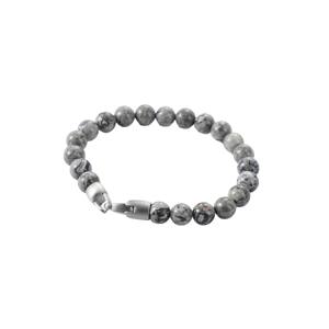 Mode unisexe 8mm pierre de carte naturelle diverses pierres précieuses disponibles mixte en acier inoxydable 316L fermoir en métal Bracelet <span class=keywords><strong>VIYA</strong></span> LWMBR04 or - Product Image 1