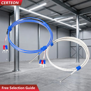 خزان طلاء كهربائي كابل قابل للتعديل 1-5م مقاوم للأحماض والقلويات بطبقة تفلون نوع K <span class=keywords><strong>Pt100</strong></span> مسبار درجة الحرارة - Product Image 1