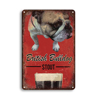 Fábrica al por mayor Vintage Retro placas de Metal animales carteles de chapa hombre cueva tienda hogar pared cartel decorativo