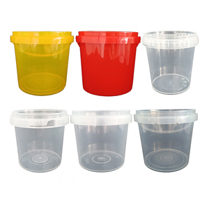 Supply Food Grade Clear Plastic Round Bucket With Handle And Lid 5L Food Packing Bucket Custom Colors Logo