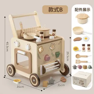 Andador <span class=keywords><strong>de</strong></span> Madera para Bebés <span class=keywords><strong>4</strong></span> en 1, Andador con Cocina <span class=keywords><strong>de</strong></span> Juguete, Centro <span class=keywords><strong>de</strong></span> Actividades Sensoriales Montessori, Juguetes <span class=keywords><strong>de</strong></span> Andador para Bebés - Product Image 6