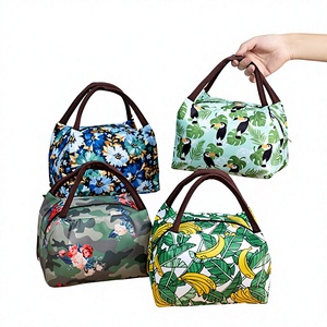 Sac à déjeuner isotherme imprimé avec fermeture éclair, écologique, portable, résistant à l'eau, en nylon, pour le bureau, les étudiants, usage quotidien - Product Image 5