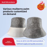 Nouveau style Chapeau de sauna en polyester, Chapeau de pêcheur, Bonnet de bain en feutre, Colorblock, Absorbant l'eau, Isolant thermique, Mode, Vente en gros