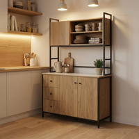 Meuble de cuisine en bois pratique pour un usage quotidien, rechargeable et facile à nettoyer, avec tiroirs