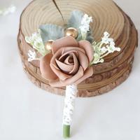 LUYI-Premium Simulasi Bunga Buatan Pengantin Pria Pengantin Wanita Pengiring Pengantin Pernikahan Prom Merah Biru Pink Putih Bros Korsase Model Pergelangan Tangan