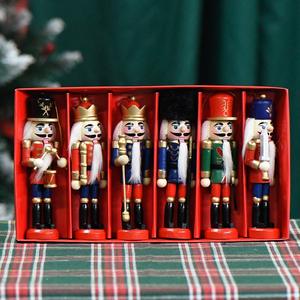 <span class=keywords><strong>Figuras</strong></span> de adornos de <span class=keywords><strong>Cascanueces</strong></span> de madera populares de Navidad de tamaño pequeño con bocas de apertura para Decoración de mesa de árbol de Navidad - Product Image 5