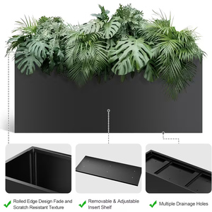 Grands bacs à fleurs rectangulaires pour plaza extérieure, centres commerciaux, jardinières intérieures, pots de fleurs - Product Image 4