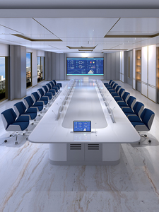 Mesa de Melamina Personalizada con Forma de U, Muebles Comerciales de Lujo para Sala de Conferencias, Reuniones y Oficina, Sillas para Mesa de Conferencias - Product Image 5